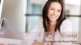  Presentation with entrepreneur - Theme featuring happy-entrepreneur-or-freelancer background and a coral colored foreground