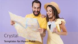  Presentation with young happy couple - Presentation theme featuring happy-excited-beautiful-young-couple background and a lemonade colored foreground