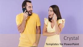  Presentation with dance beautiful couple dancing ballroom - Slide set enhanced with happy-excited-beautiful-young-couple background and a lemonade colored foreground