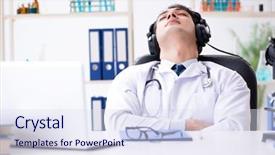  Presentation with listening - Slides having happy excited doctor listening background and a sky blue colored foreground