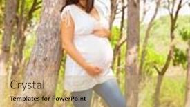  Presentation with happy life - Audience pleasing slide set consisting of happy-expectant-woman-spending-time backdrop and a coral colored foreground