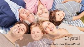  Presentation with extended family - Presentation having happy-extended-family-with-three background and a coral colored foreground