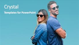  Presentation with movie theater loving couple - Cool new theme with happy face smiling with cross backdrop and a teal colored foreground