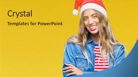  Presentation with army hat - Slide deck consisting of happy face smiling with cross background and a gold colored foreground