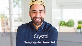  Presentation with king crown - Amazing presentation theme having happy face smiling with cross backdrop and a ocean colored foreground