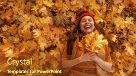  Presentation with healthy lifestyle - Slide deck enhanced with happy-fall-healthy-autumn-outdoor background and a tawny brown colored foreground