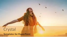  Presentation with healthy lifestyle - PPT theme having happy-fall-healthy-autumn-outdoor background and a  colored foreground