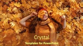  Presentation with healthy lifestyle - Presentation theme with happy-fall-healthy-autumn-outdoor background and a tawny brown colored foreground