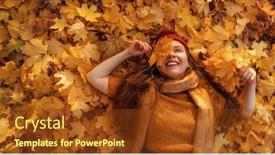  Presentation with healthy lifestyle - PPT layouts enhanced with happy-fall-healthy-autumn-outdoor background and a tawny brown colored foreground