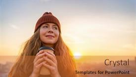  Presentation with healthy lifestyle - Slide set featuring happy-fall-healthy-autumn-outdoor background and a red colored foreground