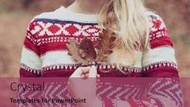  Presentation with fall leaves - Slides featuring happy fall woman smiling joyful and blissful holding autumn leaves outside in colorful fall forest background and a violet colored foreground