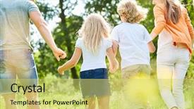  Presentation with broken family children sad - Theme with happy family and children together background and a  colored foreground