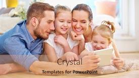  Presentation with happy kids - Theme with happy-family-and-kids-using background and a coral colored foreground