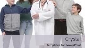  Presentation with doctor family - Amazing presentation theme having happy-family-and-their-family backdrop and a light gray colored foreground