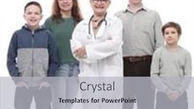  Presentation with doctor family - Theme featuring happy-family-and-their-family background and a light gray colored foreground