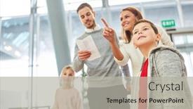  Presentation with airport terminal - Slide deck enhanced with happy-family-and-two-children background and a light gray colored foreground
