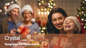  Presentation with merry christmas - Slide deck enhanced with grand father - merry christmas happy family are background and a red colored foreground