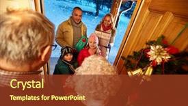  Presentation with christmas eve religious - Audience pleasing PPT theme consisting of happy family at christmas eve backdrop and a tawny brown colored foreground