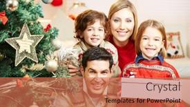  Presentation with family tree - Cool new presentation with happy-family-at-christmas-next backdrop and a coral colored foreground