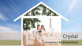  Presentation with real estate development - Colorful slide set enhanced with possessions - possession road sign backdrop and a  colored foreground.