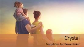  Presentation with law children child support - Audience pleasing slide set consisting of happy family at sunset father backdrop and a coral colored foreground