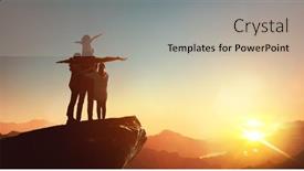  Presentation with journey - Amazing slide deck having happy-family-at-sunset-father backdrop and a mint green colored foreground