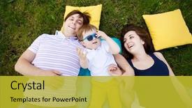  Presentation with family struggles - Slide set with kids back ground - happy family on a blanket background and a  colored foreground