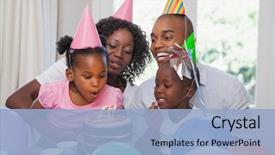  Presentation with happy birthday - Audience pleasing PPT layouts consisting of happy family celebrating a birthday backdrop and a light blue colored foreground
