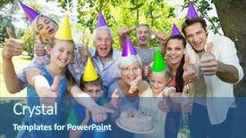  Presentation with happy birthday - Amazing PPT theme having happy family celebrating a birthday backdrop and a  colored foreground