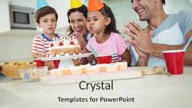  Presentation with happy 18 birthday - Cool new presentation design with happy family celebrating a birthday backdrop and a  colored foreground