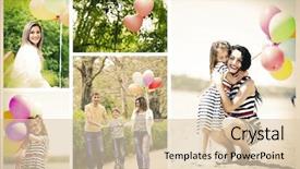  Presentation with vacation - Amazing presentation design having happy family collage backdrop and a lemonade colored foreground