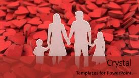  Presentation with family - Beautiful slide deck featuring happy family concept family figure backdrop and a red colored foreground