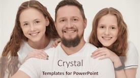  Presentation with portrait happy family smiling - Slide deck with happy-family-concept-portrait background and a lemonade colored foreground