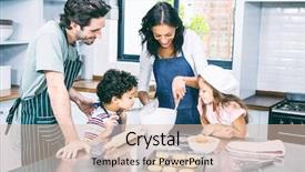  Presentation with british royal family - Cool new PPT layouts with happy family cooking biscuits together backdrop and a lemonade colored foreground