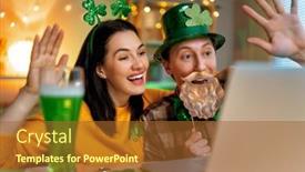  Presentation with romantic birthday couple celebrate - Audience pleasing slide set consisting of happy-family-couple-celebrating-st backdrop and a tawny brown colored foreground