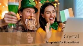  Presentation with family day - Beautiful PPT theme featuring happy-family-couple-celebrating-st backdrop and a coral colored foreground