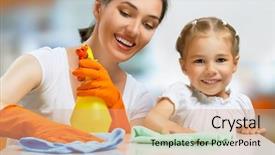  Presentation with hvac air duct cleaning presentations - Slides having happy family do the cleaning background and a coral colored foreground