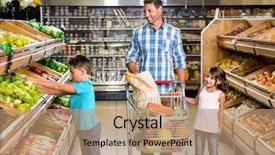  Presentation with family shopping - Colorful PPT theme enhanced with  backdrop and a  colored foreground