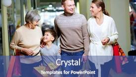  Presentation with family talking - Colorful slide set enhanced with youth talking elder - portrait of happy family backdrop and a ocean colored foreground