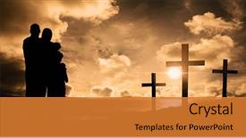  Presentation with sky holy - Beautiful slide deck featuring happy family embracing each other backdrop and a gold colored foreground