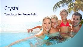  Presentation with infinity - Colorful presentation design enhanced with happy family enjoying bath time backdrop and a sky blue colored foreground