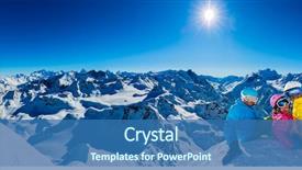  Presentation with winter family - Theme having happy family enjoying winter vacations background and a ocean colored foreground