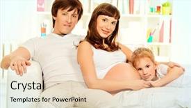  Presentation with happy baby - Beautiful PPT theme featuring happy family expecting one more backdrop and a lemonade colored foreground