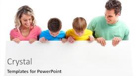  Presentation with family children - Audience pleasing PPT layouts consisting of happy-family-father-mother backdrop and a white colored foreground