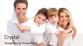  Presentation with family children - Cool new slides with happy family father mother backdrop and a soft green colored foreground