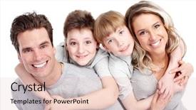  Presentation with family children - Slide deck having happy family father mother background and a lemonade colored foreground