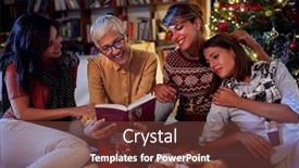  Presentation with family tree - Beautiful PPT layouts featuring happy-family-for-christmas backdrop and a tawny brown colored foreground