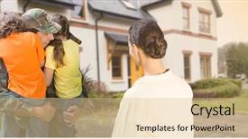  Presentation with military family - Theme with happy family greeting military father background and a lemonade colored foreground