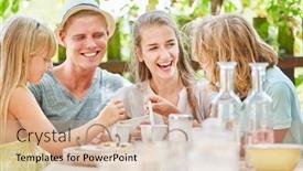  Presentation with holy family the child jesus - Presentation design having happy-family-has-fun-drinking background and a lemonade colored foreground