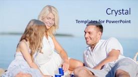  Presentation with family children - Cool new theme with happy family having a picnic backdrop and a  colored foreground